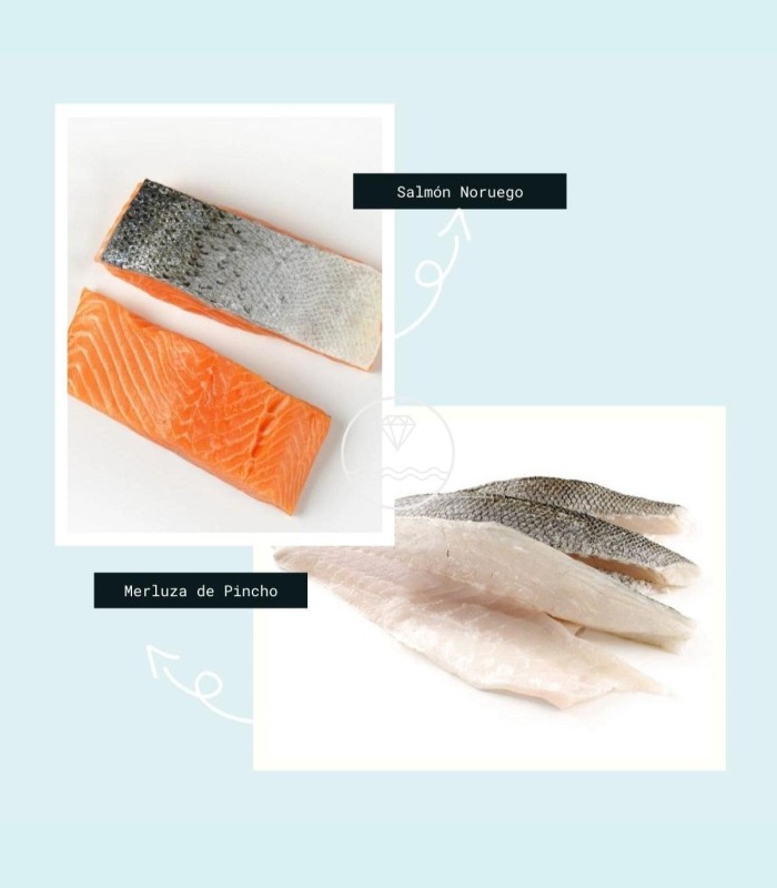 Pack de pescado limpio merluza y salmón | Pescadería online | Comprar pescado online