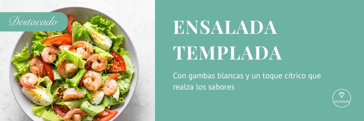 Receta de ensalada templada con gamba blanca