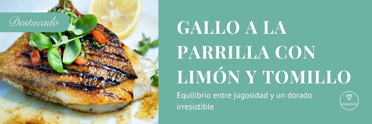 Gallo a la parrilla con limón y tomillo