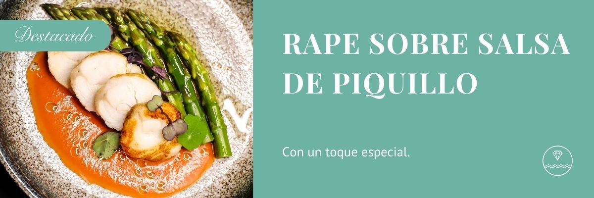 Rape a la plancha sobre salsa de piquillo